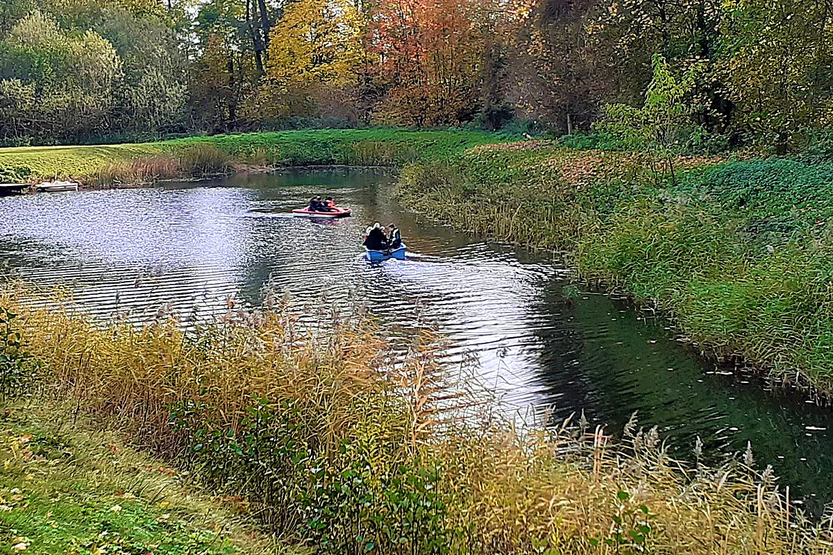 rowerki wodne na stawie